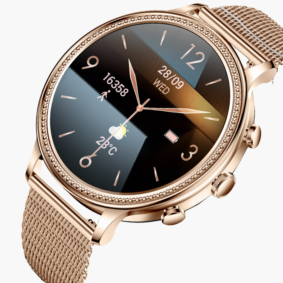 Black and rose gold smartwatch on sale
